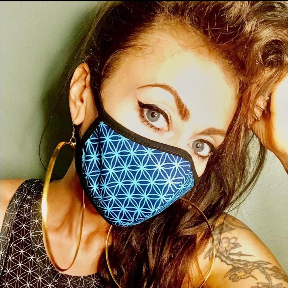 Geometric Blue Art Face Mask